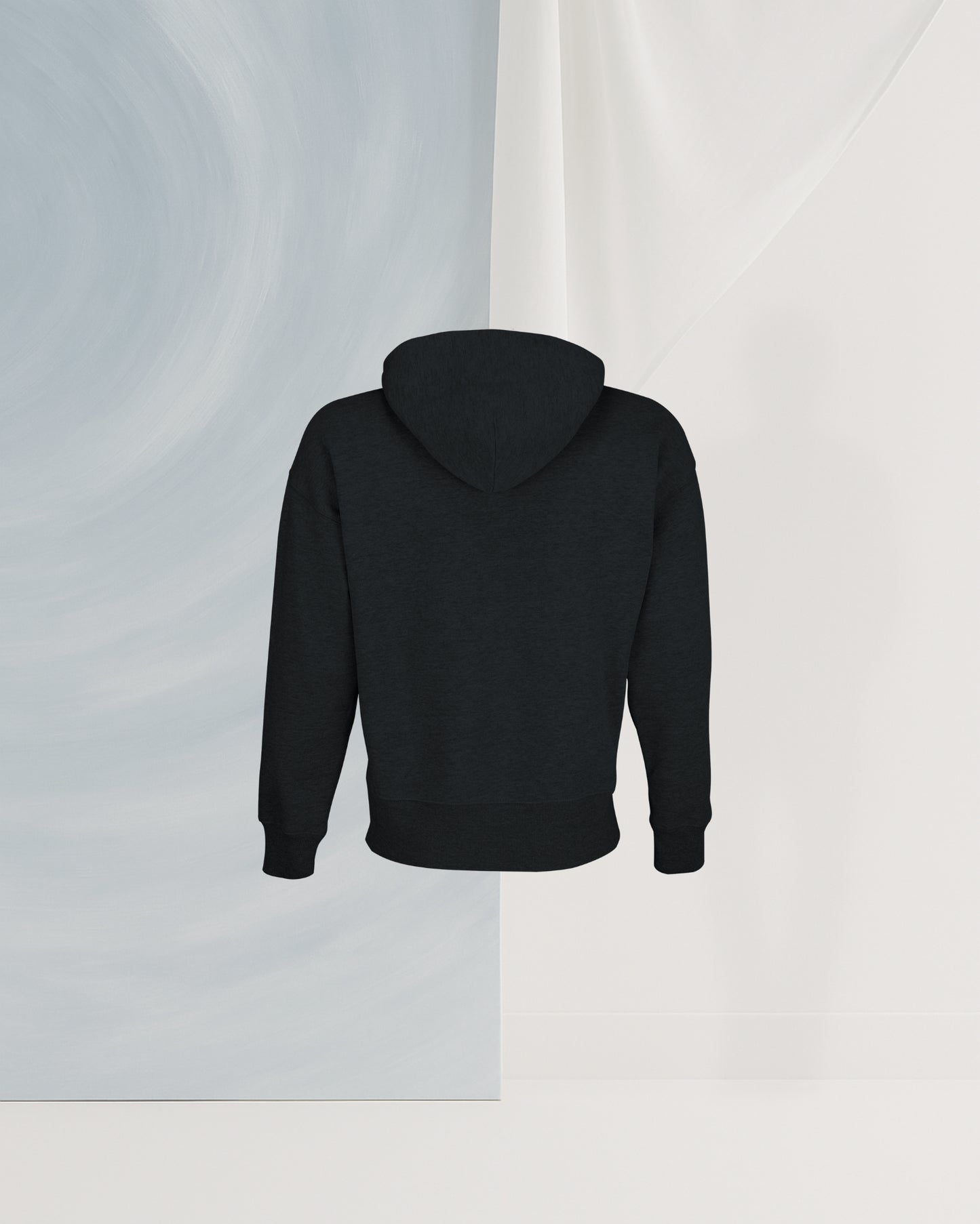 HOODIE NOIR MÉLANGÉ SANS FIL