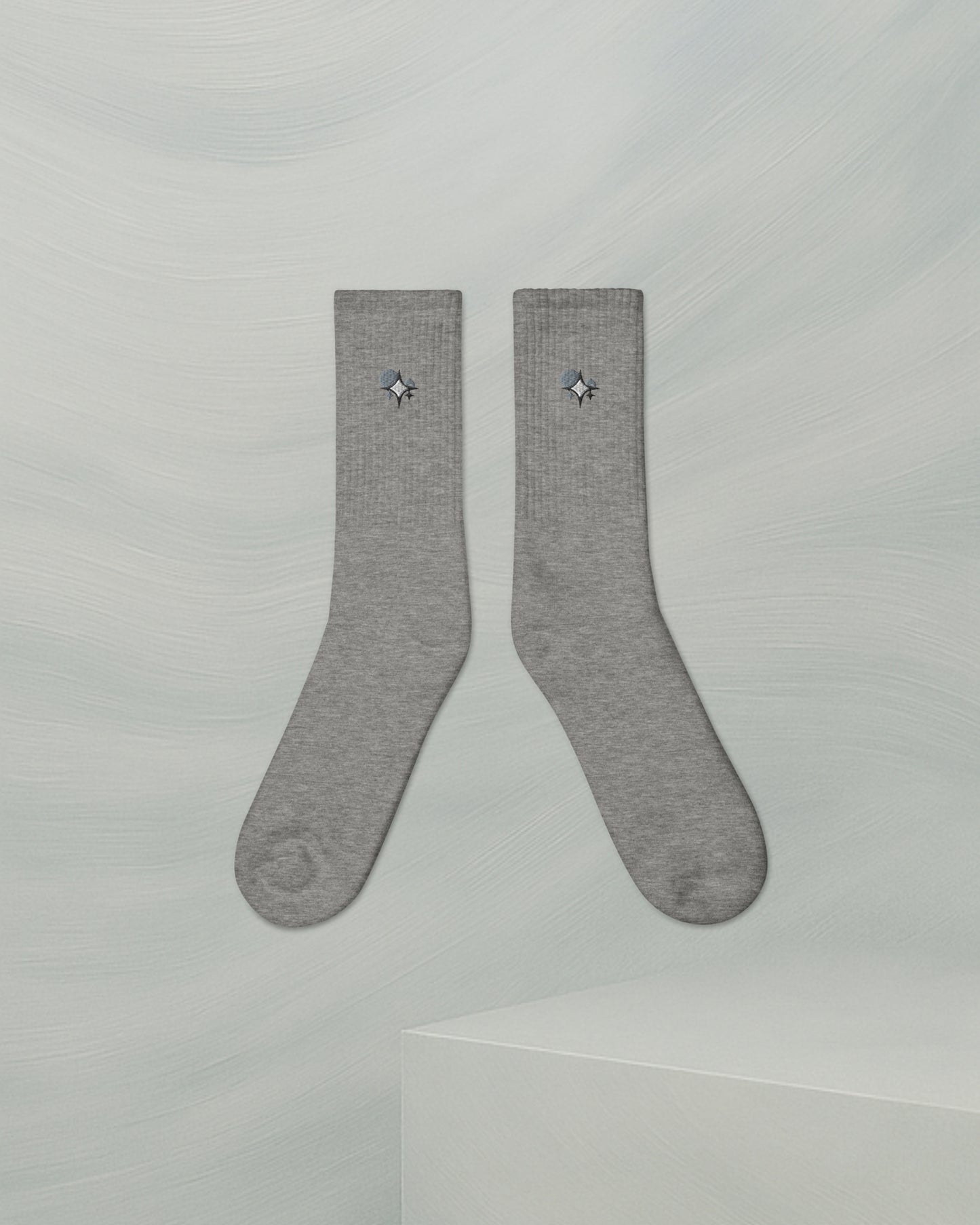 CHAUSSETTES GRISE CHINÉ EN COTON