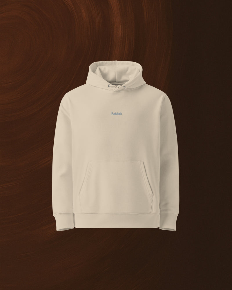 HOODIE BEIGE SIGNÉ EN COTON BIO