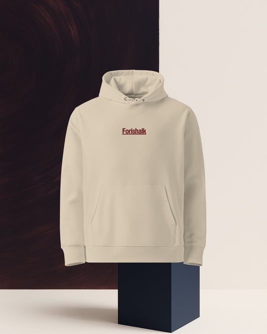 SIGNED BEIGE HOODIE IN ORGANIC COTTON