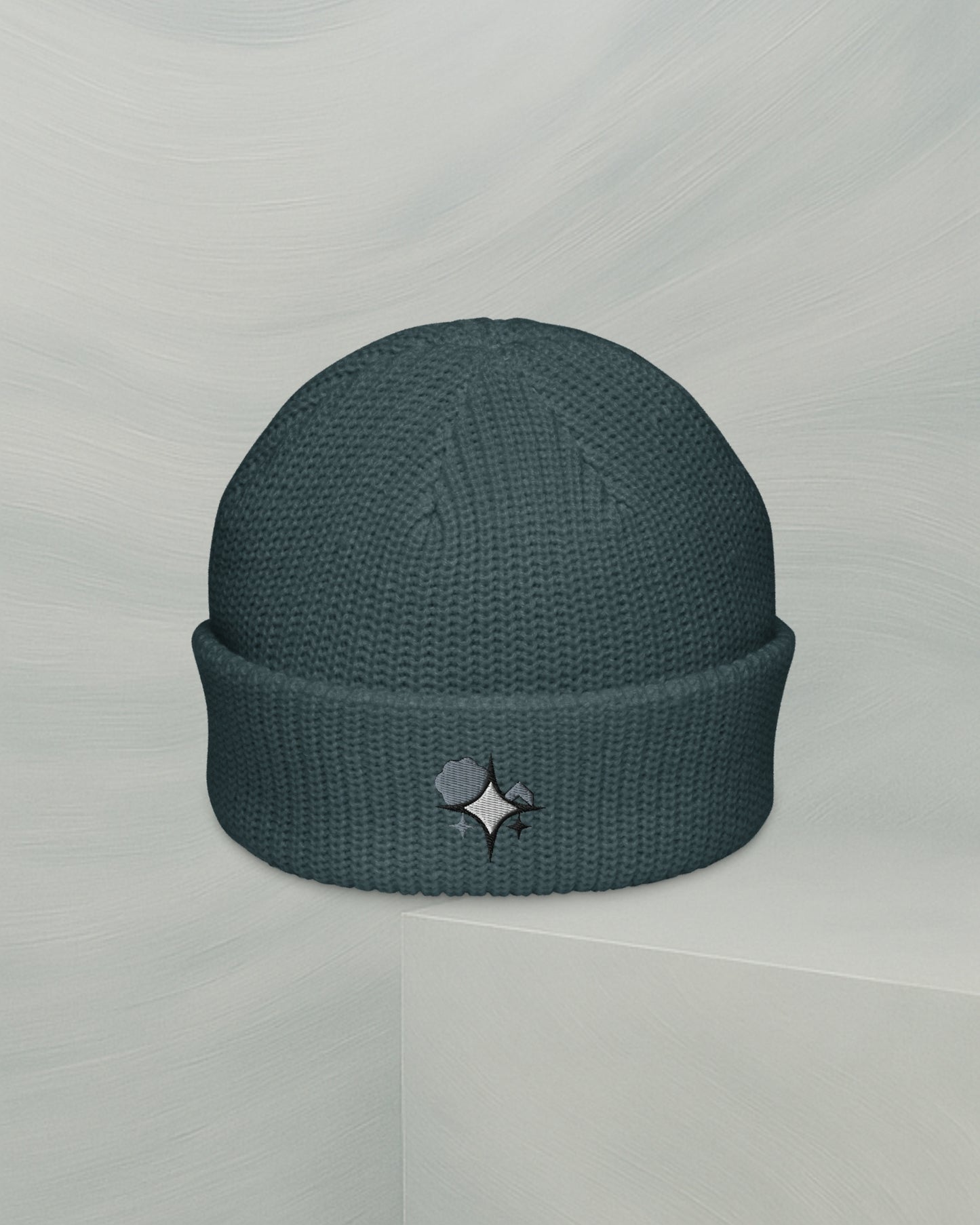 DEEP BLUE PEACH BEANIE