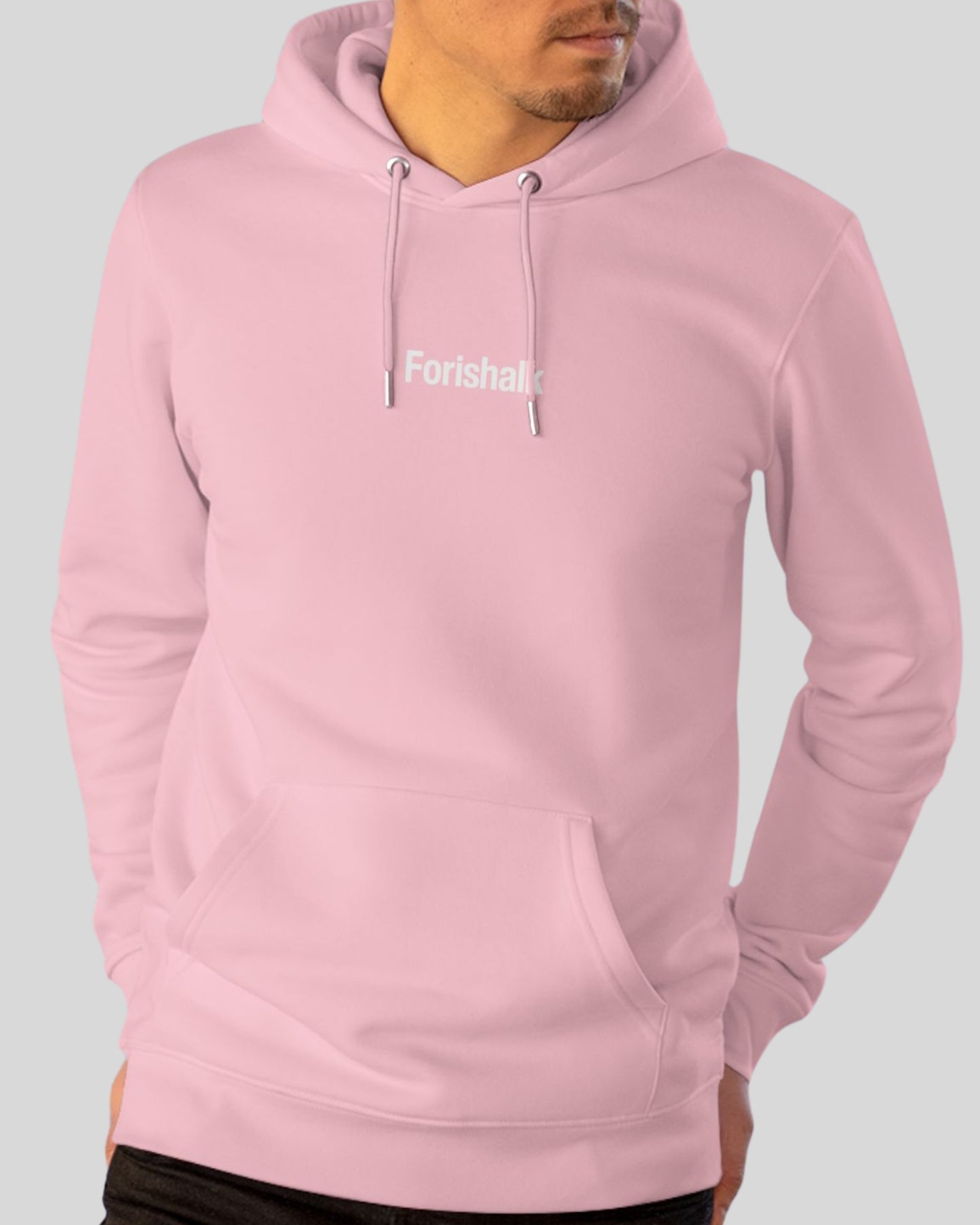 HOODIE ROSE DOUX EN COTON PEIGNÉ