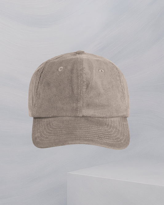 CASQUETTE BEIGE EN VELOUR CÔTELÉ EN COTON