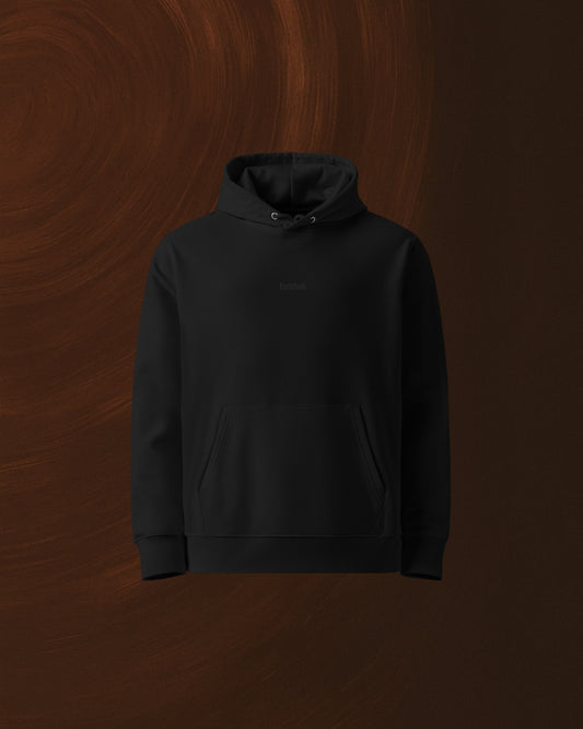 HOODIE NOIR SIGNÉ EN COTON BIO