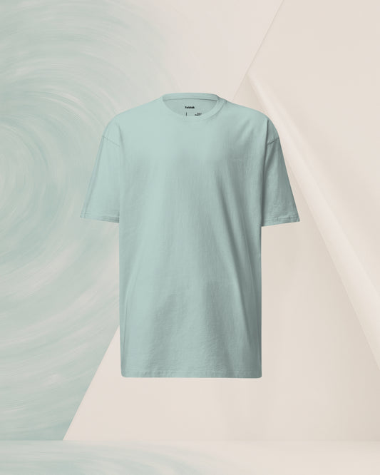 T-SHIRT AGAVE LOURD EN COTON PEIGNÉ