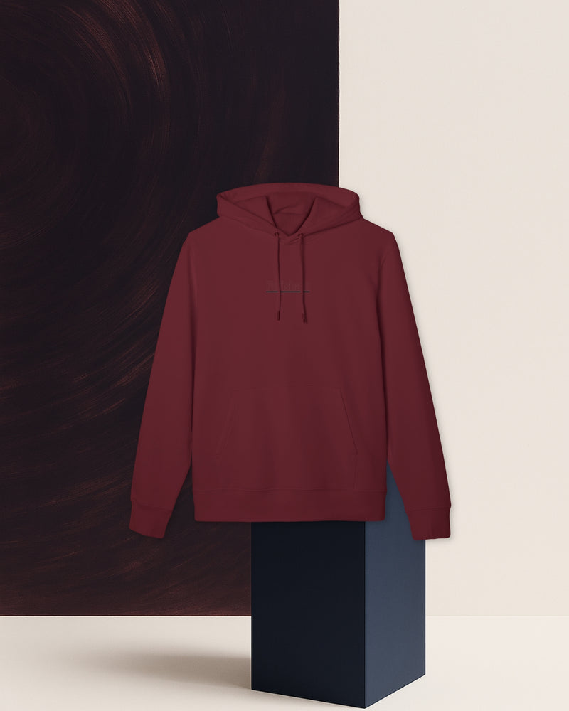 HOODIE BURGUNDY EN COTON