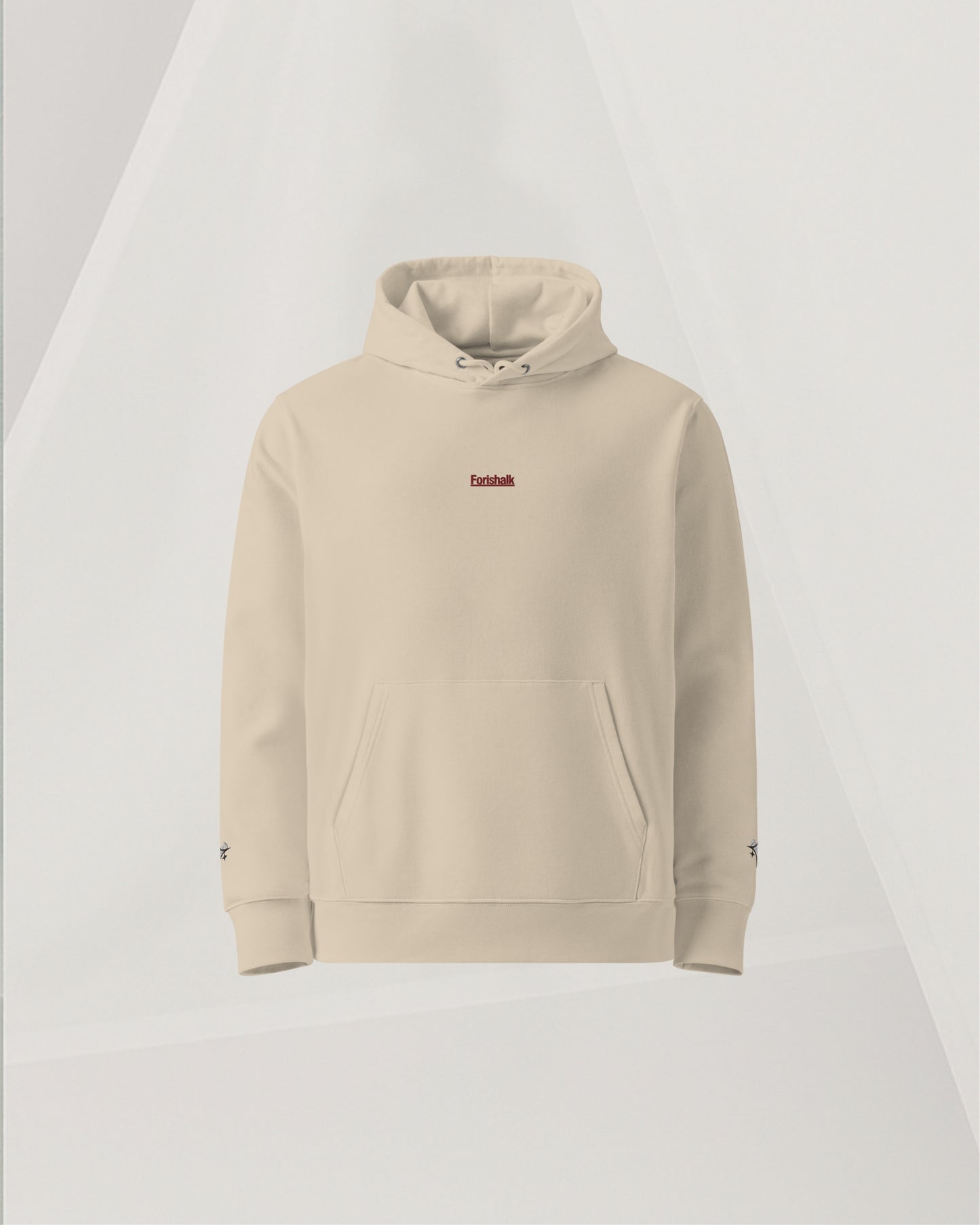 BEIGE ORGANIC COTTON HOODIE