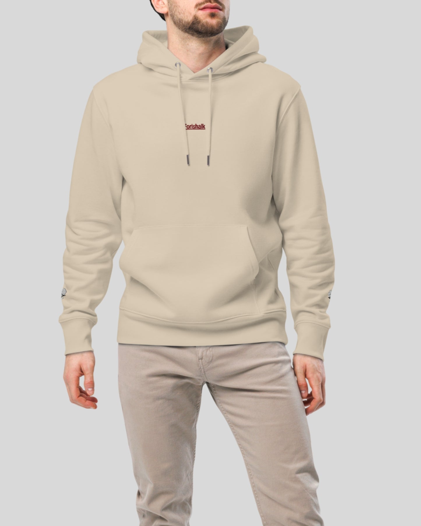 BEIGE ORGANIC COTTON HOODIE